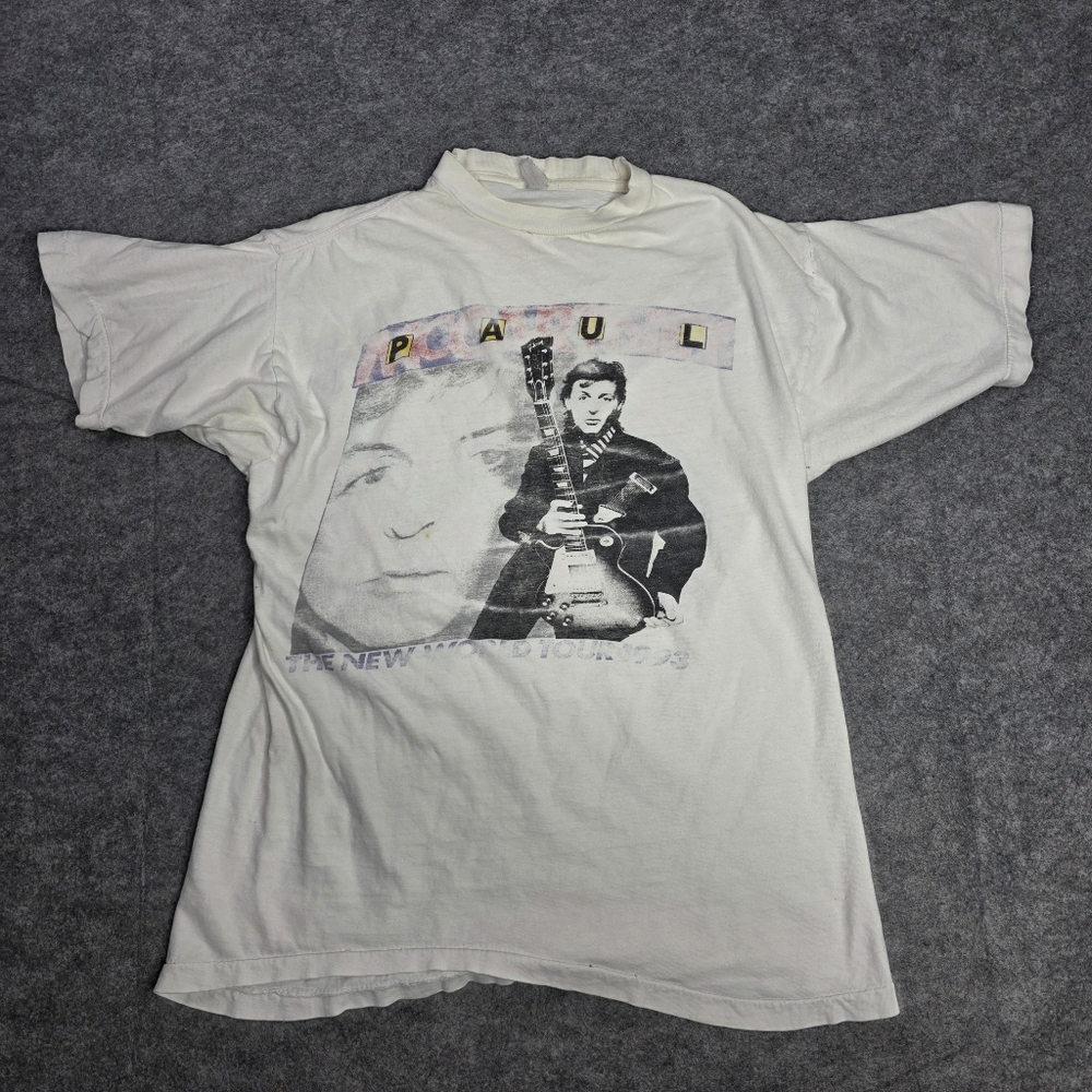 Beatles Paul McCartney New World 1993 Tour Shirt Size Small Distressed